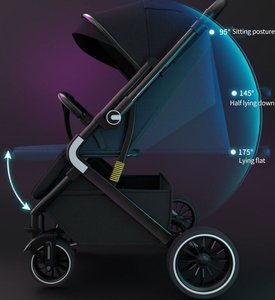 Poussette tout-terrain légère et pliable JXB High Landscape avec barre de traction - Product Image 6