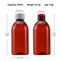 8oz — bouteilles en plastique pour spray médical rond en ambre, poissons et animaux de compagnie, de haute qualité, ml