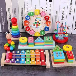 Jouets de développement intellectuel en bois pour bébés, jouets éducatifs Montessori d'apprentissage précoce pour garçons et filles de 1 à 3 <span class=keywords><strong>ans</strong></span> - Product Image 6