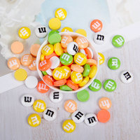 Breloques bonbons arc-en-ciel en PVC époxy colorées M&M Jelly Beans, gouttes de colle, cabochons effet crème pour accessoires de téléphone, cheveux et bijoux DIY