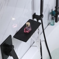 Ensemble de robinets de baignoire et douche muraux dissimulés Mitigeur en cuivre pour salle de bain avec pommeau de douche à main