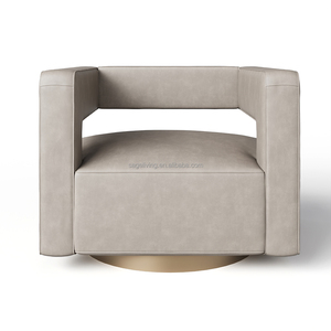 <span class=keywords><strong>Fauteuil</strong></span> pivotant de luxe avec finition en cuir Mobilier de salon complet pour Hall Villa Appartement Hôtels et Hôpitaux - Product Image 2