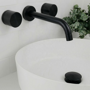 Bonde de lavabo moderne en laiton noir mat à ouverture par pression, avec système de vidange Click-Clack sans fente, pour salle de bain de luxe - Product Image 5