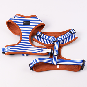 Kişiselleştirilmiş desen yumuşak ekose renkli neopren köpek koşum ve tasma Set hiçbir çekme köpek yelek koşum Pet kurşun yaka seti - Product Image 3