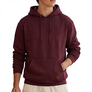 เสื้อฮู้ดผู้ชายสีพื้น ทรงปกติ ผ้าฝ้ายฟลีซ 100% หนัก 300 กรัม สวมใส่สบายในฤดูหนาว ป้องกันขนร่วง มีกระเป๋า - Product Image 1