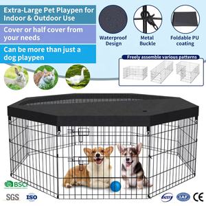 Köpek kalem evcil hayvan oyun parkı köpek çit kapalı katlanabilir Metal tel egzersiz yavru oyun Yard <span class=keywords><strong>Pet</strong></span> muhafaza kapak açık bahçe <span class=keywords><strong>Pet</strong></span> kafesleri - Product Image 2