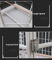 Cage à oiseaux extra-large en fer forgé pour perroquets, volière métallique de luxe pour ara, perroquet gris, cacatoua, cage spacieuse et durable