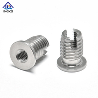 High Quality Flat Head Slotted Bottom Self-Tapping Threaded Inserts Customizable Stainless Steel Brass Made Carbon Steel Zinc