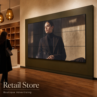 Écran vidéo mural couleur 65 pouces avec cadre de 3,5 mm, affichage numérique, écran de jonction, luminosité 700 cd/m², garantie 2 ans pour le commerce de détail