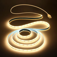 Bande LED COB flexible dimmable 8MM 5V USB 480Leds/M 3.28FT 6.56FT 9.84FT blanc chaud blanc froid pour éclairage de fond de télévision