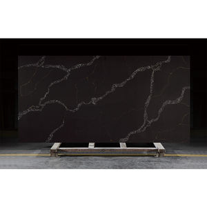 DCT CN7080 – Dalle de quartz noire craquelée, personnalisable OEM/ODM, <span class=keywords><strong>pour</strong></span> espaces commerciaux – Noir intense - Product Image 2