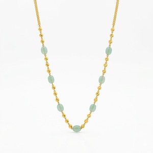 Collar Mala Antiguo de Plata 925 con Cuentas Verde Claro, Cadena Larga Delicada Tradicional, Joyería Étnica para Mujer - Product Image 4