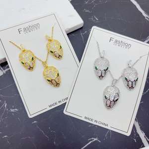 Conjuntos de joyería impermeables de acero inoxidable a la moda, conjunto de joyería de flores de animales de Zirconia de lujo para mujer, alta calidad - Product Image 1