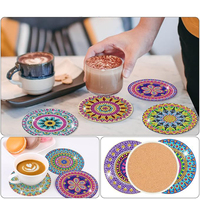 Art Flower Diamond Art Coasters Set 5D DIY Bloemendesign Schilderset Antislip Maat M 1mm Dikke Diamant Coaster met Houder
