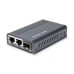 6COM Mini Unmanaged 2x 10/100/1000Base-T RJ45 To 1x 1000Base-X SFP Slot Gigabit Ethernet To Fiber Media Converter