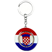 Porte-clés personnalisé avec logo de Croatie, souvenir de Croatie, porte-clés en métal, porte-clés Croatie