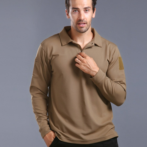 เสื้อโปโลแขนยาว DFT02 สีเขียว ดำ น้ำตาล เทา สำหรับผู้ชาย แบบ Tactical พร้อมกระเป๋าติดแถบเวลโครที่แขนเสื้อ - Product Image 2