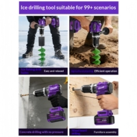Perceuse à percussion sans fil industrielle sans balais 180 Nm, kit tout-en-un OEM avec chargeur de batterie et boîte à outils pour la construction