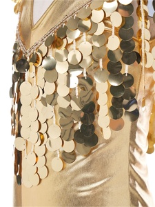 Combinaison à pattes d'éléphant pour filles de 6 à 16 ans, avec cape à paillettes, costume de danse disco, style rétro des années 70, pour spectacles de jazz, sur mesure - Product Image 5