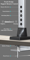 Lampe de bureau LED électrique moderne en aluminium avec fonction de mémoire, contrôle tactile, sans scintillement, éclairage grand angle pour salles de lecture