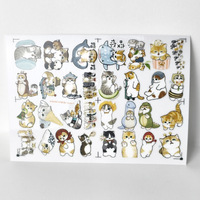 Lindo Paquete de Pegatinas de Cristal con Diseño de Gato Kawaii Mofusand, Pegatinas Transparentes de PVC para Decorar Diarios, Álbumes de Recortes y Cuadernos