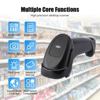 Escaneo automático de alta velocidad 1D 2D CMOS Lector de código de barras de imagen Interfaz USB/COM Escáner de código de barras de mano inalámbrico para tienda
