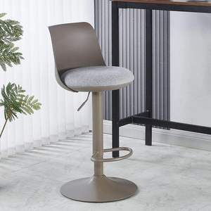 Tabouret de bar pivotant moderne et réglable, avec coque en plastique et coussin en tissu épais, idéal pour la cuisine et la salle à manger - Product Image 5