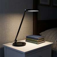 Lampe de bureau LED électrique flexible en ABS, à intensité variable en continu, simple, protectrice des yeux, contemporaine, 3 modes de température de couleur