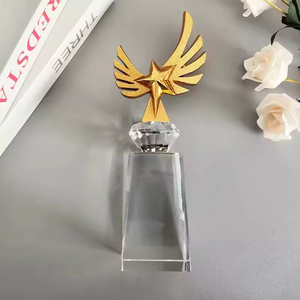 Trophée en cristal K9 en forme d'étoile dorée, plaque vierge en verre pour souvenir ou cadeau - Product Image 4