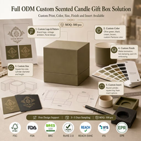 Boîte cylindrique rigide à couvercle carré en feuille d'or mat avec insert en éponge, OEM ODM pour bougie parfumée certifiée, parfum d'ambiance, cadeau