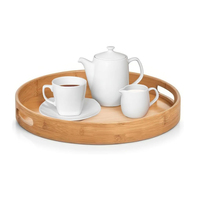 Tasse à thé moderne en bambou et en bois massif circulaire, plateau d'assiette à manger pour hôtel, motif personnalisé gravé écologique