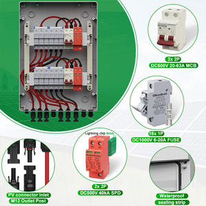 CNLonQcom kotak kombinasi PV surya DC 500V 6 In 2 Out 6 String IP65 tahan air kotak sambungan untuk sistem surya - Product Image 3