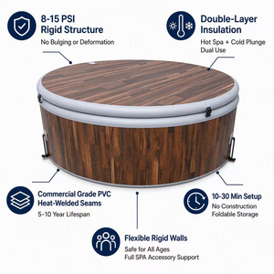 <span class=keywords><strong>Jacuzzi</strong></span> gonflable portable et <span class=keywords><strong>pliable</strong></span> pour 2 à 6 personnes, bain à remous à température constante, spa à bulles pour jardin extérieur - Product Image 6