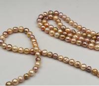 Perles baroques dorées naturelles 9-10mm, brins de perle Edison