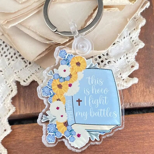 พวงกุญแจอะคริลิคข้อพระคัมภีร์คริสเตียนใหม่ล่าสุด ข้อพระคัมภีร์นี้คือวิธีที่ฉันต่อสู้กับศัตรูของฉัน ผลิตตามสั่งขายส่ง - Product Image 6