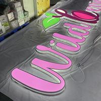 Enseignes publicitaires personnalisées en gros avec lettres percées sur le côté, cadre en acier inoxydable, étanches, LED extérieures, enseignes 3D pour entreprises