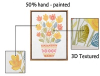 Nouvelle Arrivée - Tableau Mural Encadré Fleurs Colorées - Affiches Abstraites à l'Huile - Peinture sur Toile Minimaliste Nordique - Décoration Intérieure - Taille Personnalisable