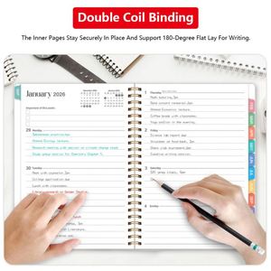 Customizable logo A5 Hardcover Planner Notebook PVC Spiral Binding Thread Sewing Coil Loose-<b>Leaf</b> Paper for School Gift - Product Image 5