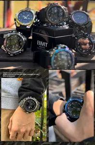 Jam tangan digital santai pria silikon kualitas tinggi terlaris 50m kedap air jam tangan olahraga menyelam mendaki jam tangan digital