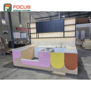 Vitrina de Café de Alta Capacidad con Acabado de Madera Laminada, Área de Exhibición de Productos, Mueble para Cafetería - Product Image 4