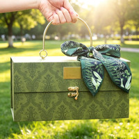 Boîtes Cadeaux de Luxe en Carton Rigide Gaufré Vert, Rouge et Orange, en Matériaux Recyclés avec Doublure en Éponge, Vente en Gros