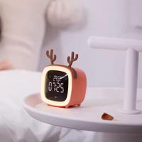 Lampu malam LED lucu Modern TV Digital desain terinspirasi untuk anak perempuan kamar tidur anak-anak sempurna Alarm dekoratif jam Alarm Desktop