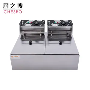 Donut Electric Fryer 2500W+2500W 220V 44 Lbs Oil Capacity Twin Well Electric Deep Fryer Chicken Donut Fryer Machine