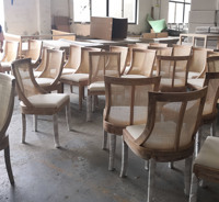 Chaises Offre Spéciale en bois massif de restaurant de café d'hôtel de style rustique de chaise de mariage en bois de dos de rotin pour des événements