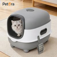 Litière automatique pour chat Petora avec désodorisation UV, grande litière fermée pour animaux de compagnie, toilette pour chat, maison pour chat pour usage intérieur