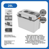 Boîte de réfrigération/chauffage électronique semi-conductrice portable pour la maison et la voiture, double usage, capacité extra-large 28L, avec écran