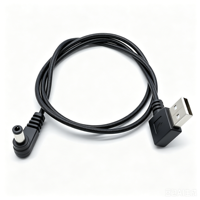 Kabel USB 2.0 Tipe A Male Sudut Kanan ke Konektor DC 90 Derajat 2 Inti