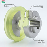 Roue d'entraînement solide en acier de véhicule guidé automatisé Personnaliser 180mm 200mm Roue en polyuréthane Pu Rouleau d'alimentation en polyuréthane