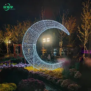Ngoài trời ramadan trang trí chủ đề Led Kim Loại ánh sáng không thấm nước LED kỳ nghỉ 3D mặt trăng Motif ánh sáng