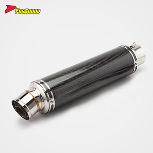 <span class=keywords><strong>Yoshimura</strong></span> Tubo de <span class=keywords><strong>Escape</strong></span> Universal para Motocicleta, Tubo de Fibra de Carbono de Acero Inoxidable de 60mm de Largo con Extremo Azul - Product Image 3